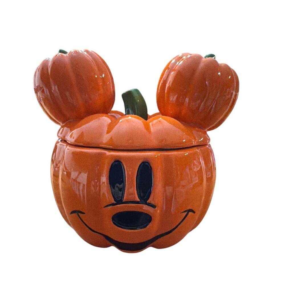 Bioworld Disney Mickey Mouse Pumpkin Jack-O-Lantern Sculpted Bowl - New